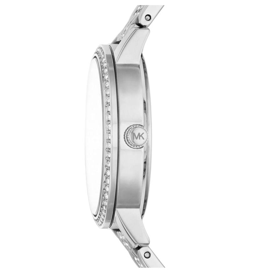 Michael Kors MK4370 Women’s Silver Dial Silver Stainless Steel Crystal MK Logo Watch