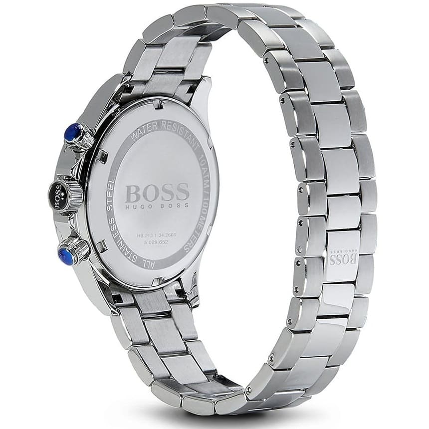Hugo Boss Ikon 1512965 Silver Case Black Dial Silver Metal Men's Watch