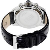Hugo Boss Ikon 1513178 Silver Case Black Dial Black Leather Strap Men's Watch