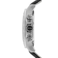Hugo Boss Ikon 1513178 Silver Case Black Dial Black Leather Strap Men's Watch