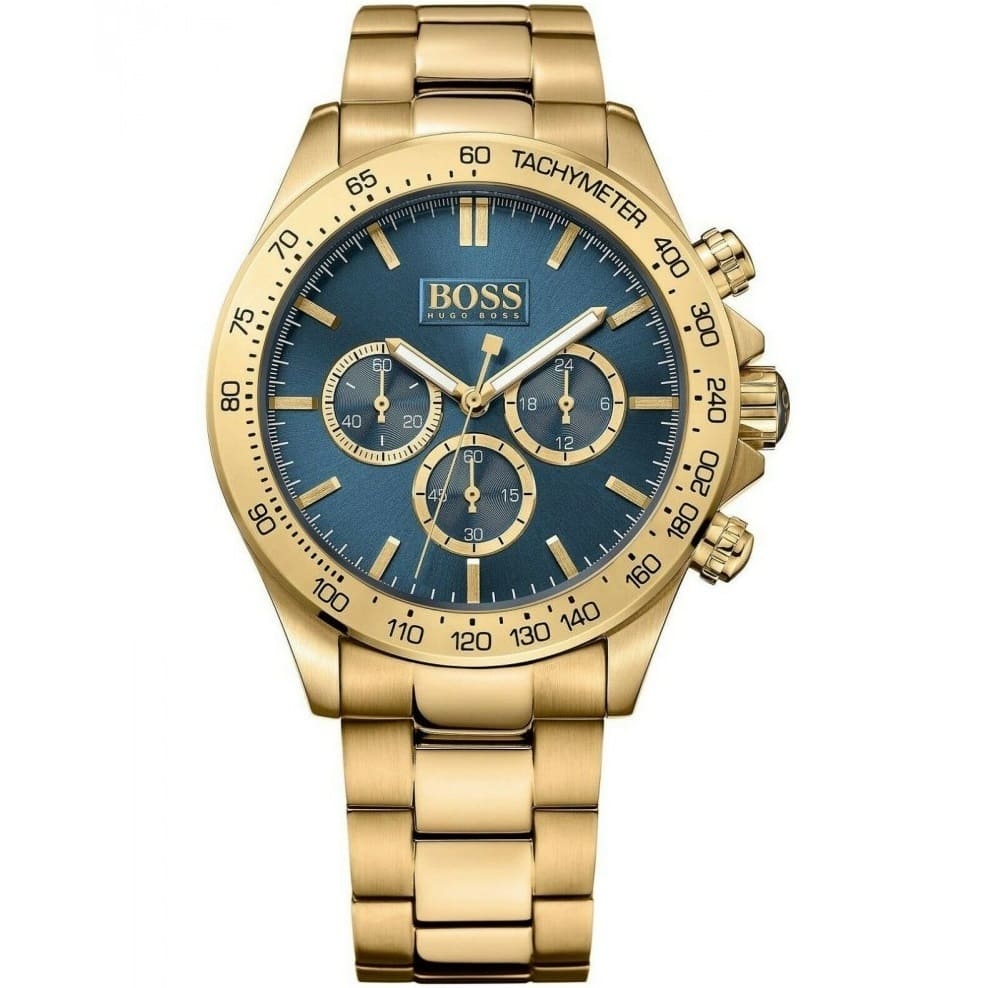 Hugo Boss Ikon 1513340 Gold Case Blue Dial Gold Metal Men's Watch