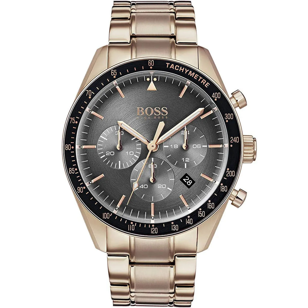 Hugo Boss Trophy 1513632 Rose Gold Case Gray Dial Rose Gold Metal Men's Watch