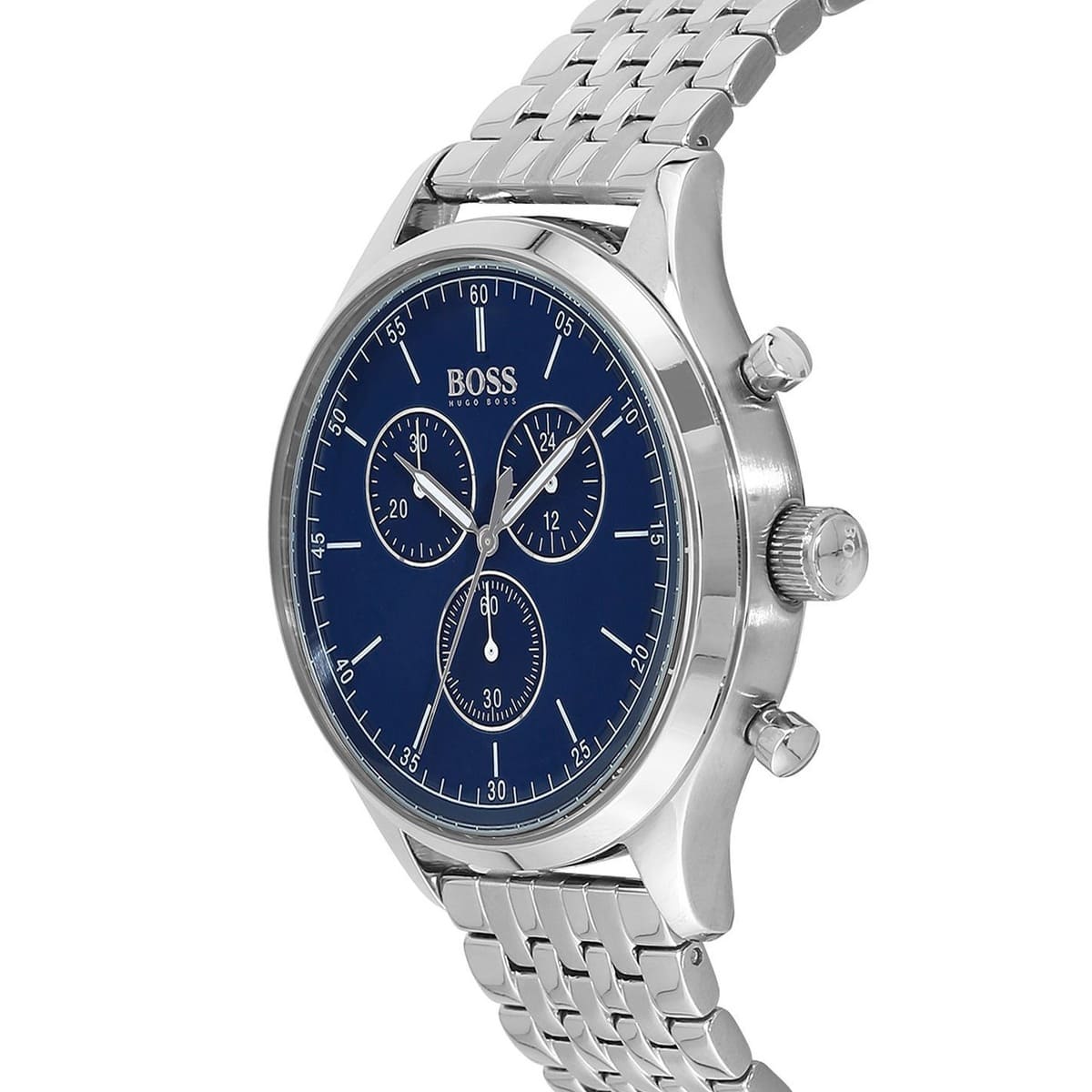 Hugo Boss Companion 1513653 Silver Case Blue Dial Silver Metal Men's Watch