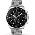 Hugo Boss Ocean Edition 1513701 Silver Case Black Dial Silver Mesh Bracelet Men's Watch
