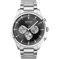 Hugo Boss Pioneer 1513712 Silver Case Black Dial Silver Metal Men's Watch