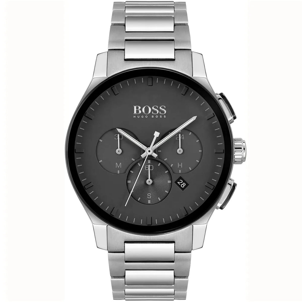 Hugo Boss Peak Chronograph 1513762 Silver Case Black Dial Men's Watch
