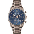 Hugo Boss Skymaster 1513788 Silver Case Blue Dial Brown Metal Men's Watch