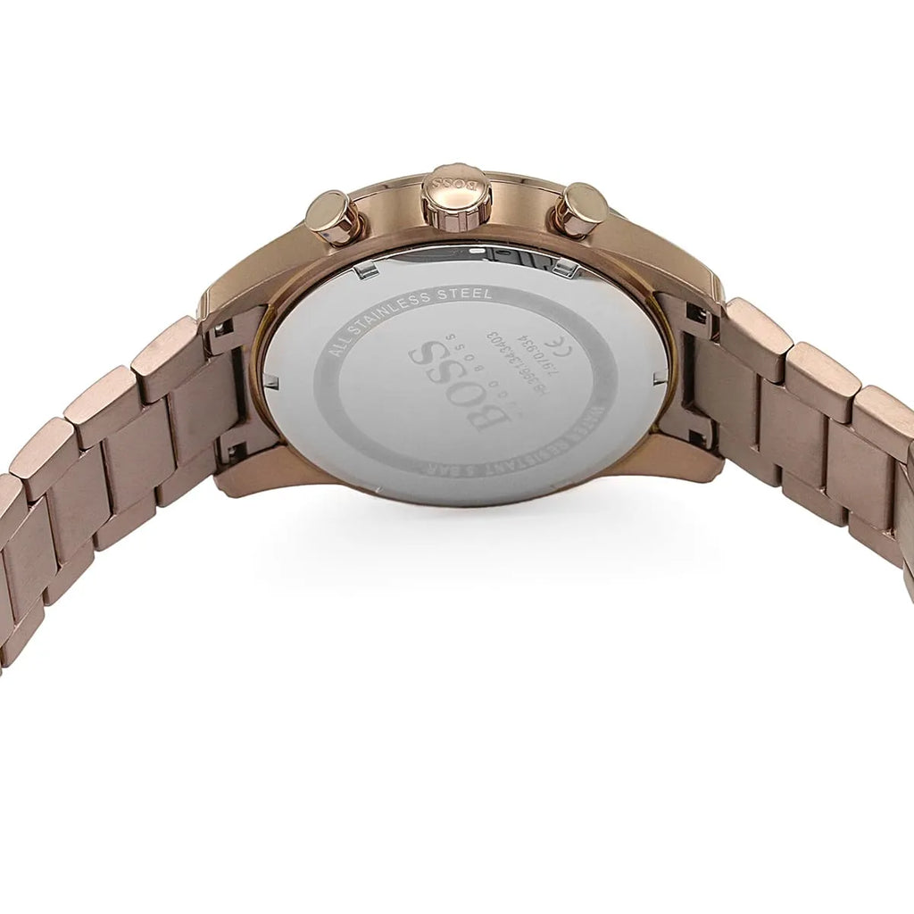 Hugo Boss Skymaster 1513788 Silver Case Blue Dial Brown Metal Men's Watch