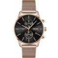 Hugo Boss Associate 1513806 Rose Gold Ion-Plated Stainless Steel Mesh Bracelet Men's Watch