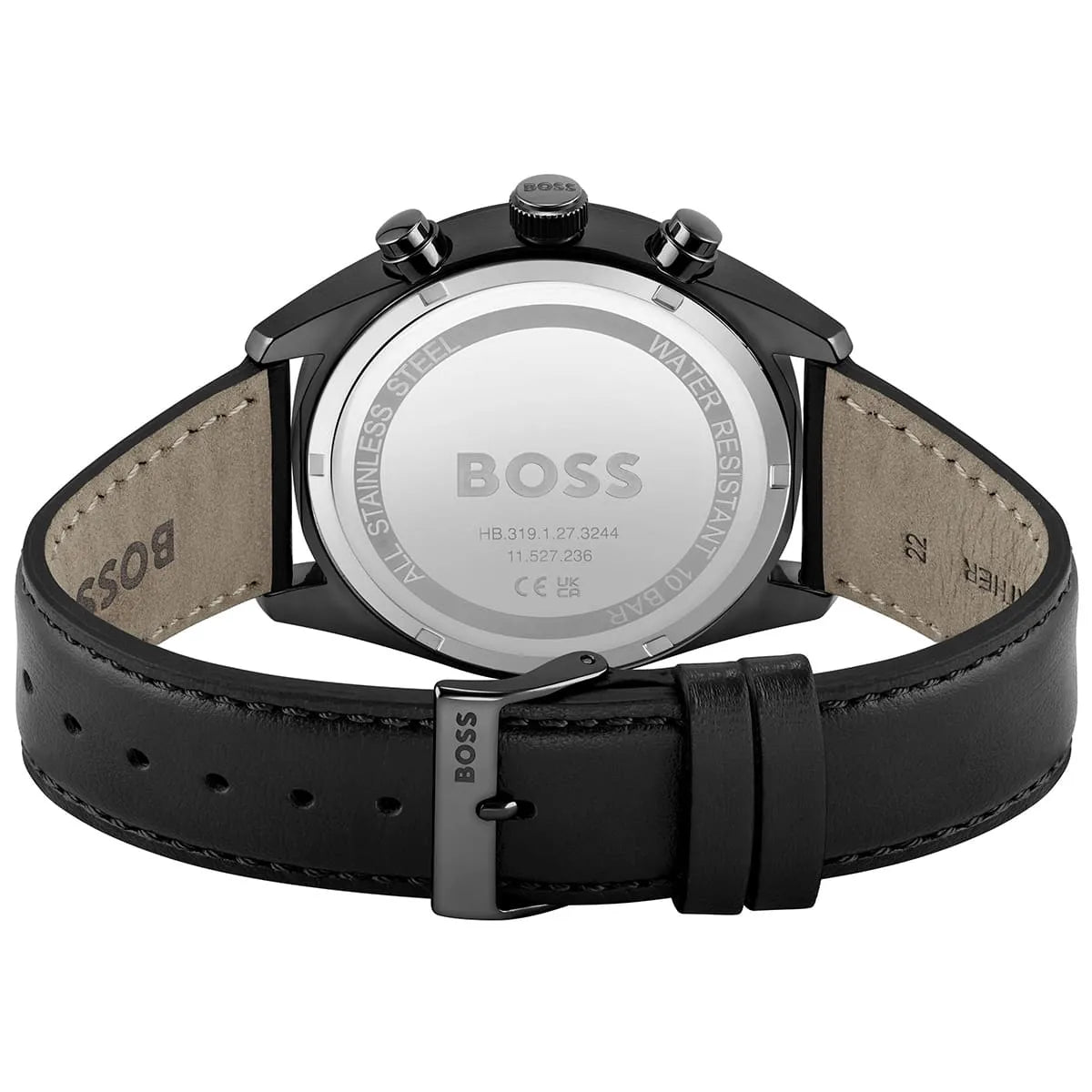 Hugo Boss Champion 1513880 Black Case Black Dial Black Leather Men's Watch