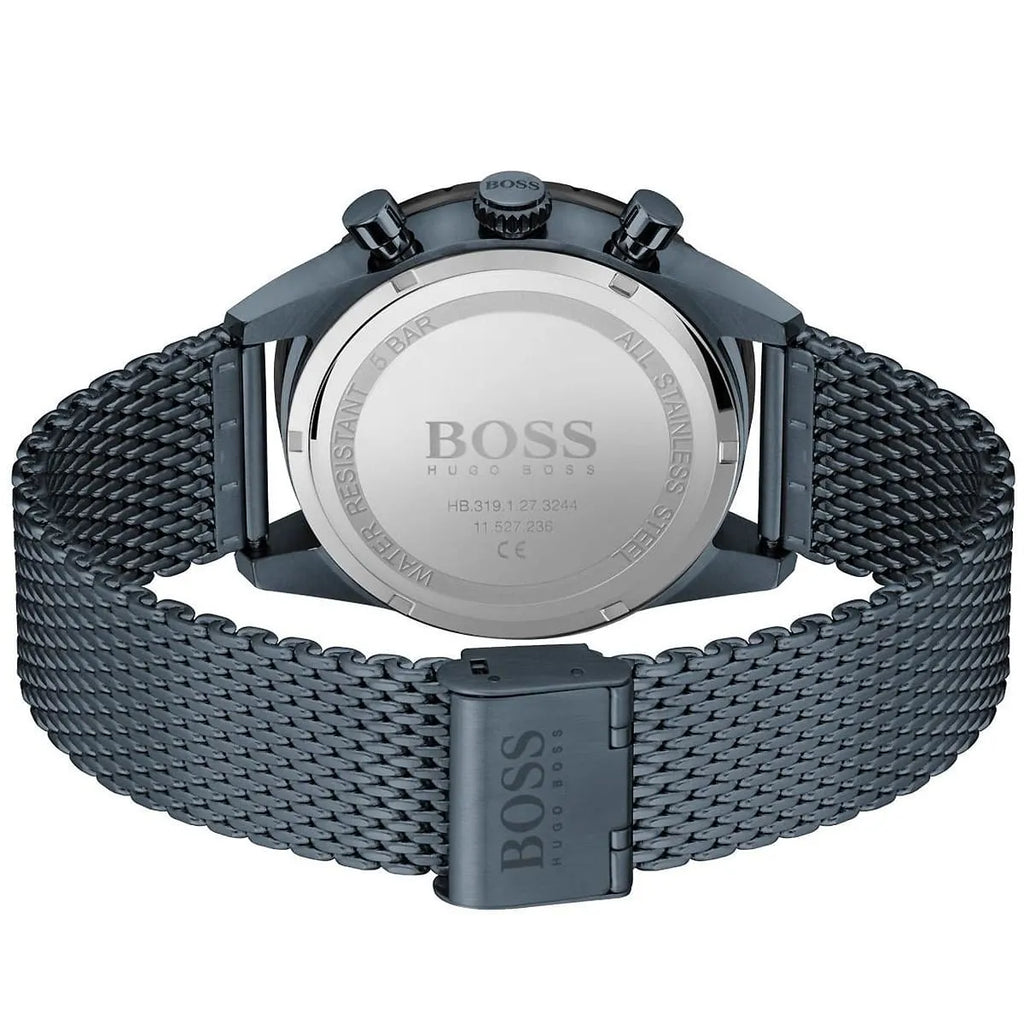 Hugo Boss Pilot Edition 1513887 Blue Ion-Plated Stainless Steel mesh Blue Dial Men's Watch