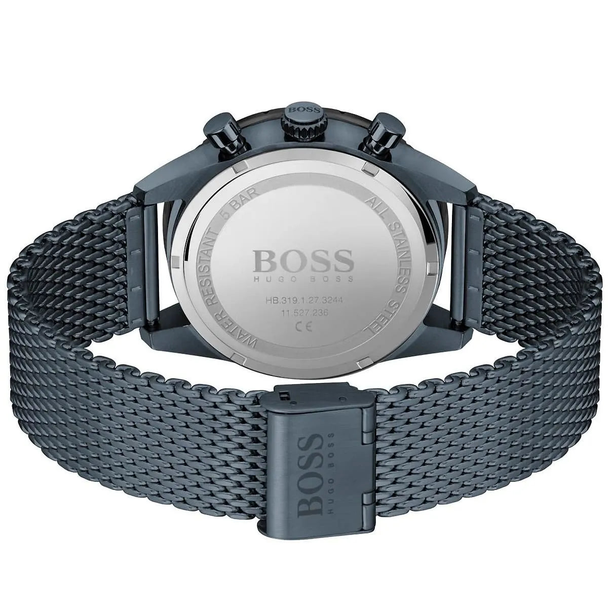 Hugo Boss Pilot Edition 1513887 Blue Ion-Plated Stainless Steel mesh Blue Dial Men's Watch