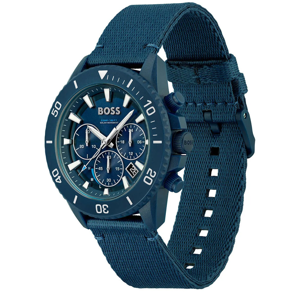 Hugo Boss Admiral 1513919 Blue Ocean Plastic Case Blue Dial Blue Fiber Men's Watch