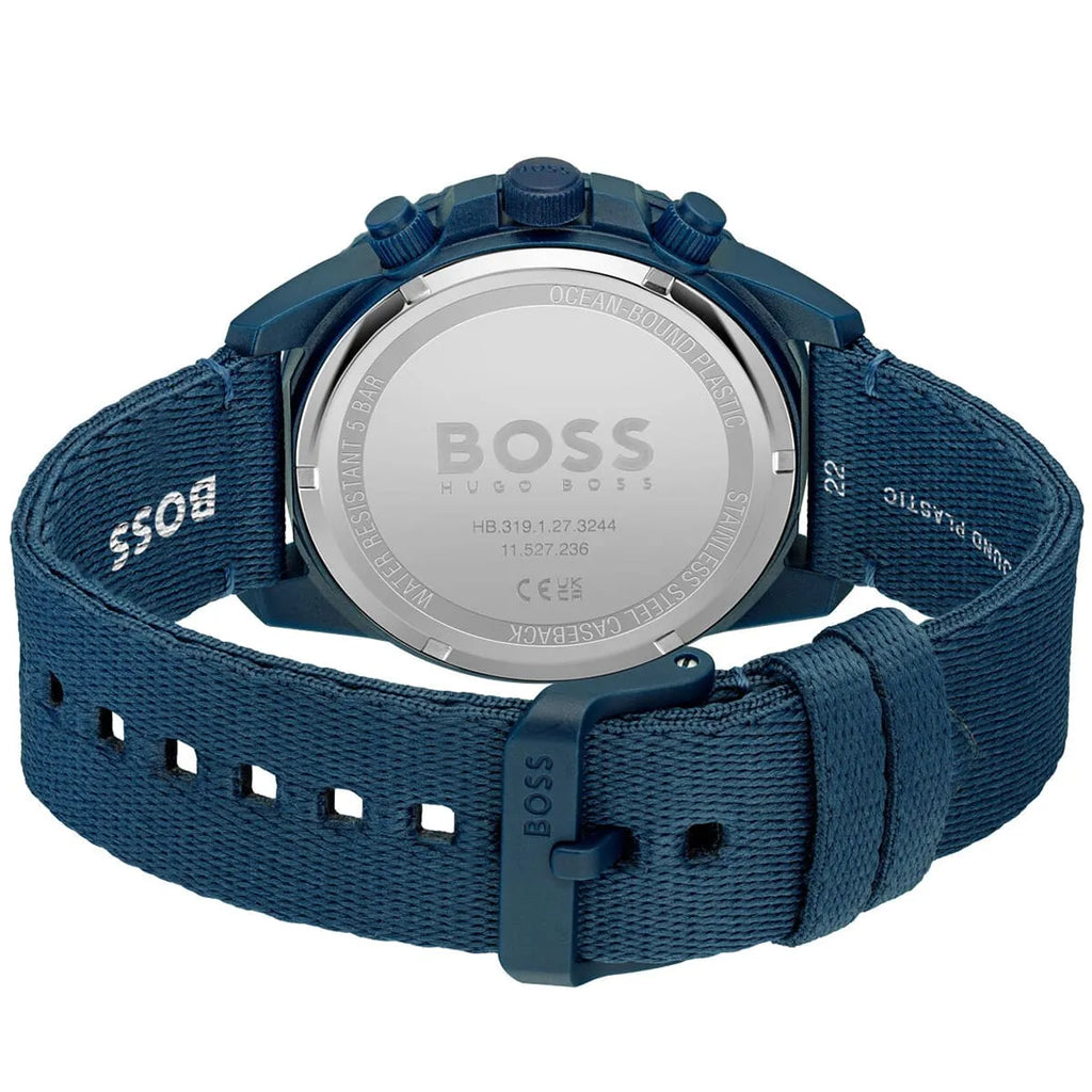 Hugo Boss Admiral 1513919 Blue Ocean Plastic Case Blue Dial Blue Fiber Men's Watch