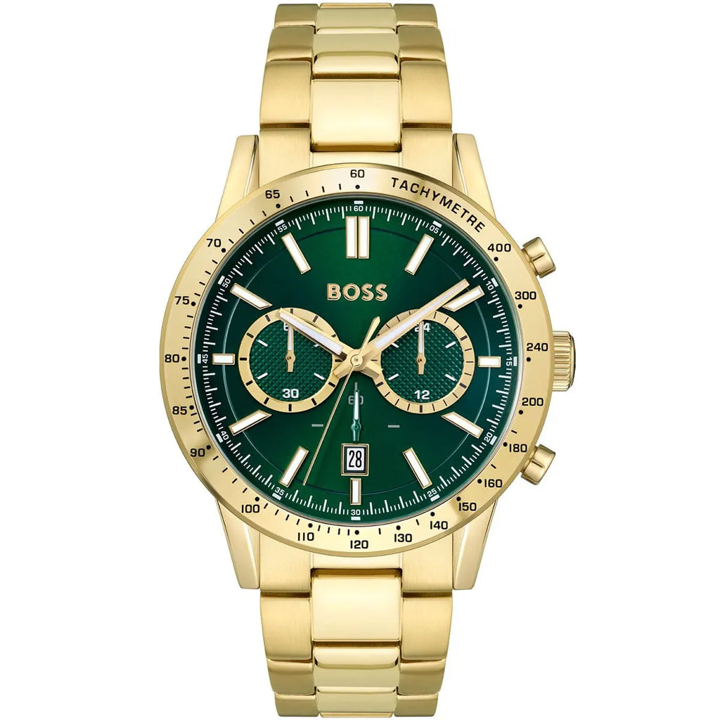 Hugo Boss Allure 1513923 Gold Ion-Plated Stainless Steel Green Dial Men's Watch