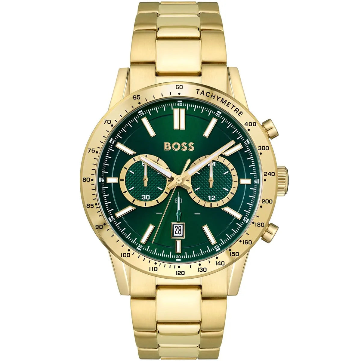 Hugo Boss Allure 1513923 Gold Ion-Plated Stainless Steel Green Dial Men's Watch