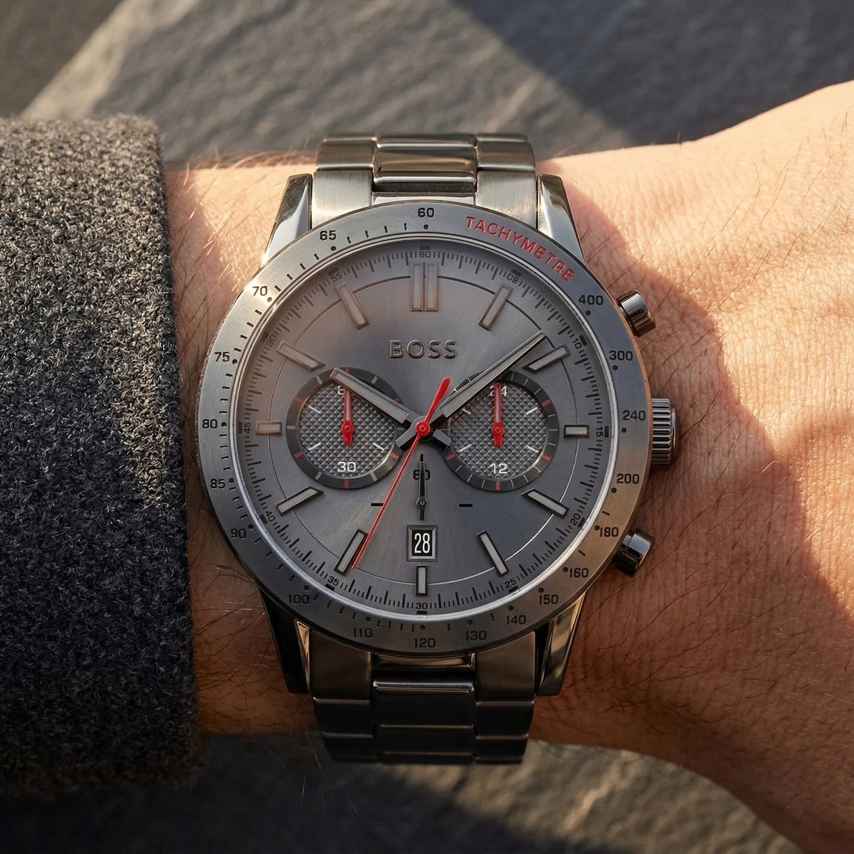 Hugo Boss Allure 1513924 Gray Ion-Plated Stainless Steel Gray Dial Men's Watch