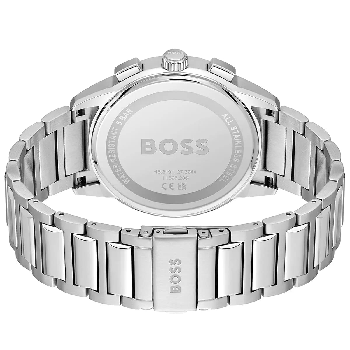 Hugo Boss Dapper 1513927 Silver Case Blue Dial Silver Metal Link Men's Watch