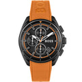 Hugo Boss Volane 1513957 Black Case Black Dial Orange Rubber Men's Watch