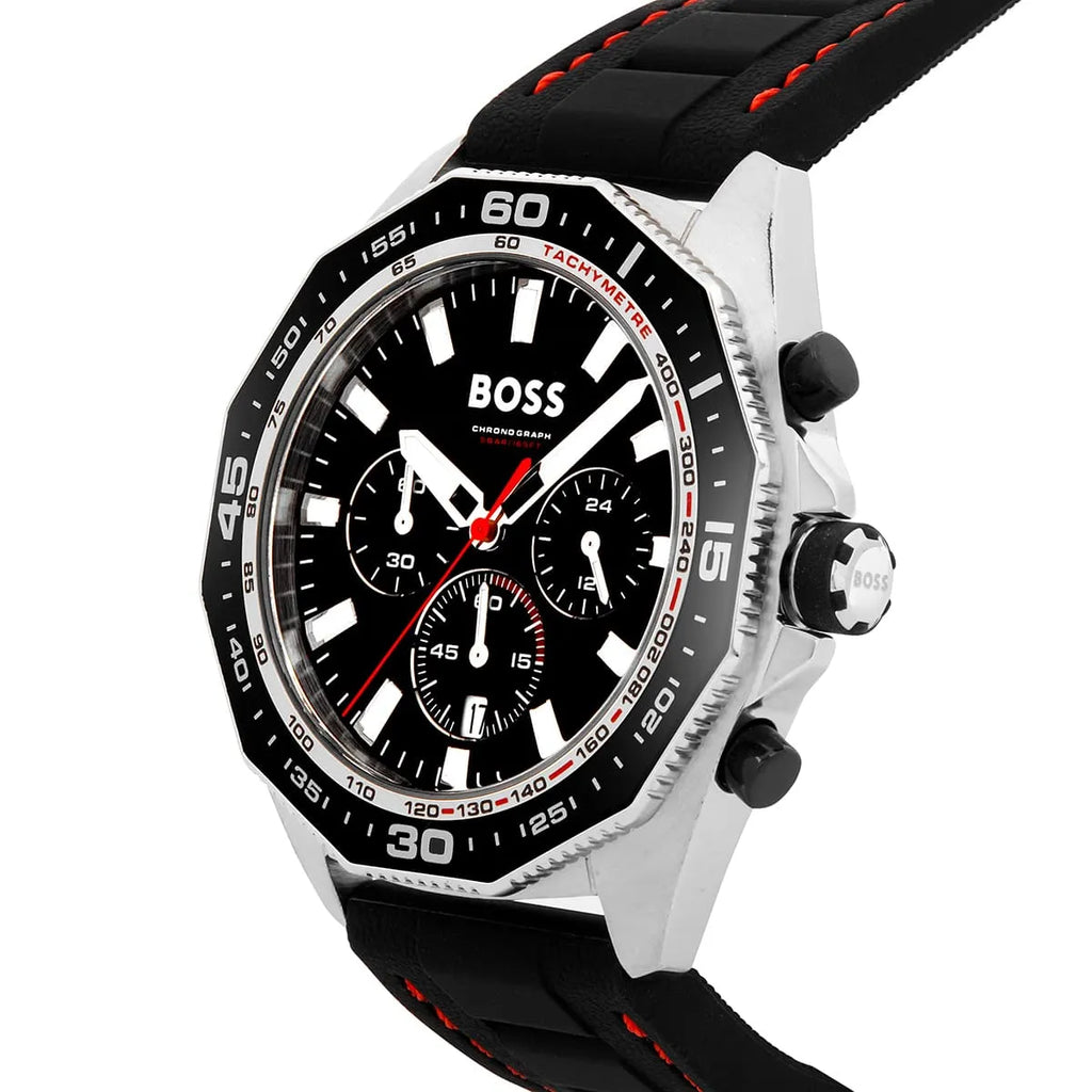 Hugo Boss Runner 1513969 Black Case Black Dial Black Rubber Men's Watch