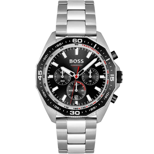 Hugo Boss Energy 1513971 Silver Case Black Dial Black Bezel Silver Metal Men's Watch