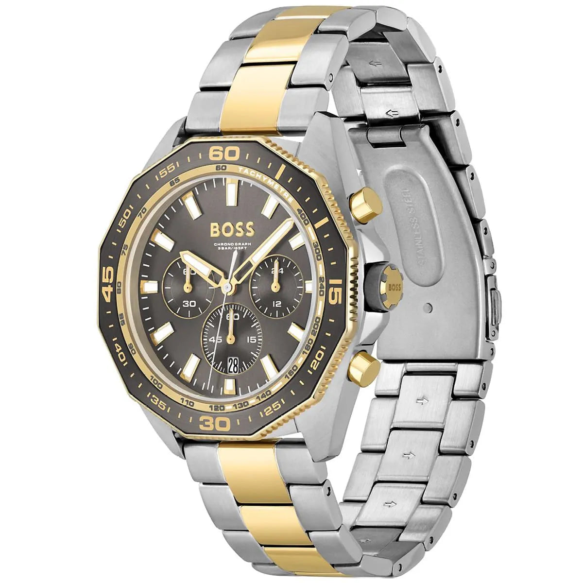 Hugo Boss Energy 1513974 Two-Tone Silver Gold Case Gray Dial Men's Watch