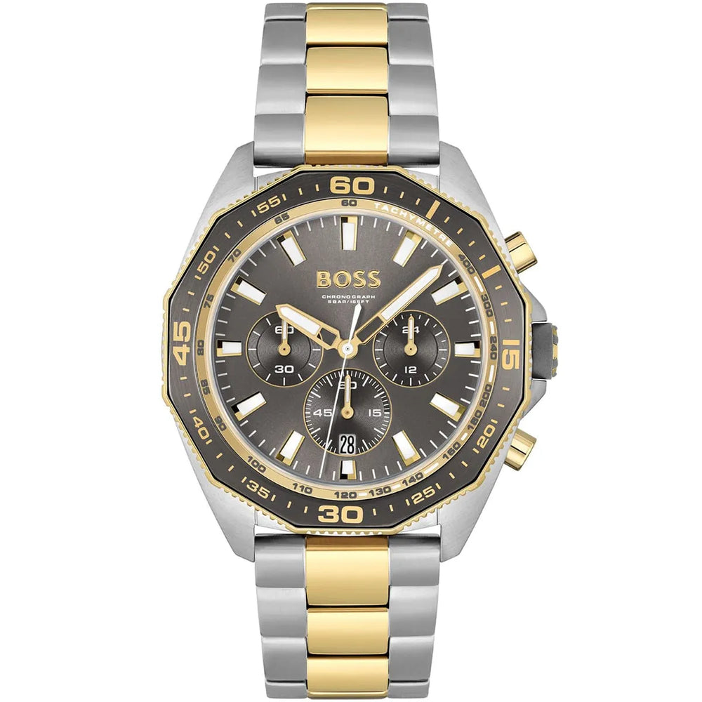 Hugo Boss Energy 1513974 Two-Tone Silver Gold Case Gray Dial Men's Watch
