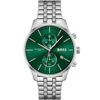 Hugo Boss Associate 1513975 Runner Silver Stainless Steel Green Dial Men's Watch