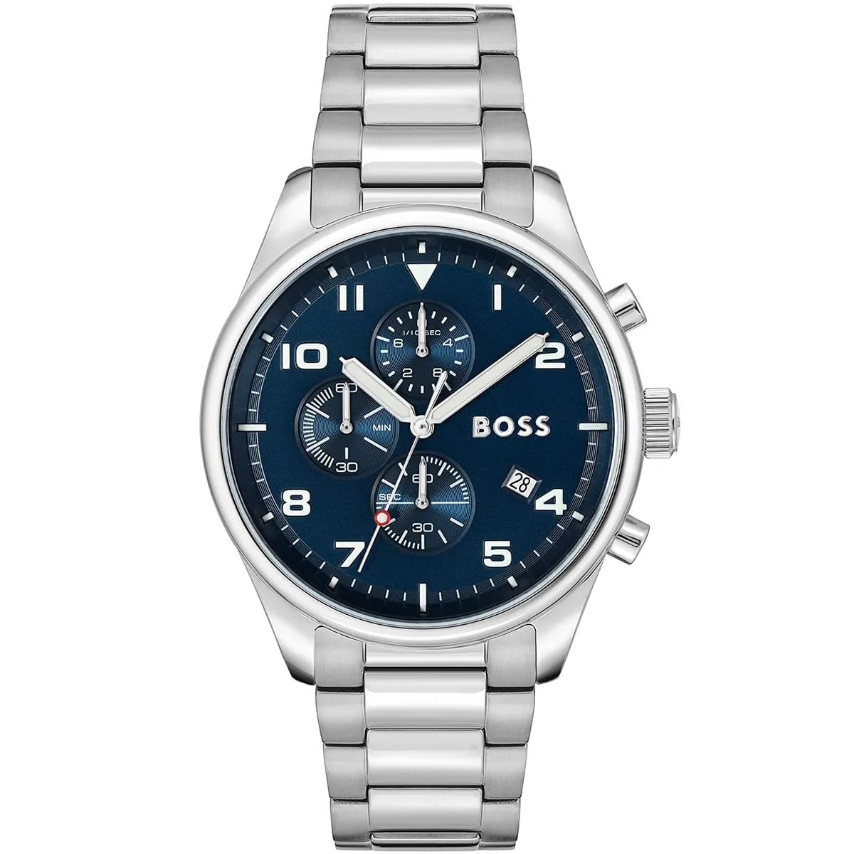 Hugo Boss View 1513989 Silver Case Blue Dial Silver Metal Men's Watch