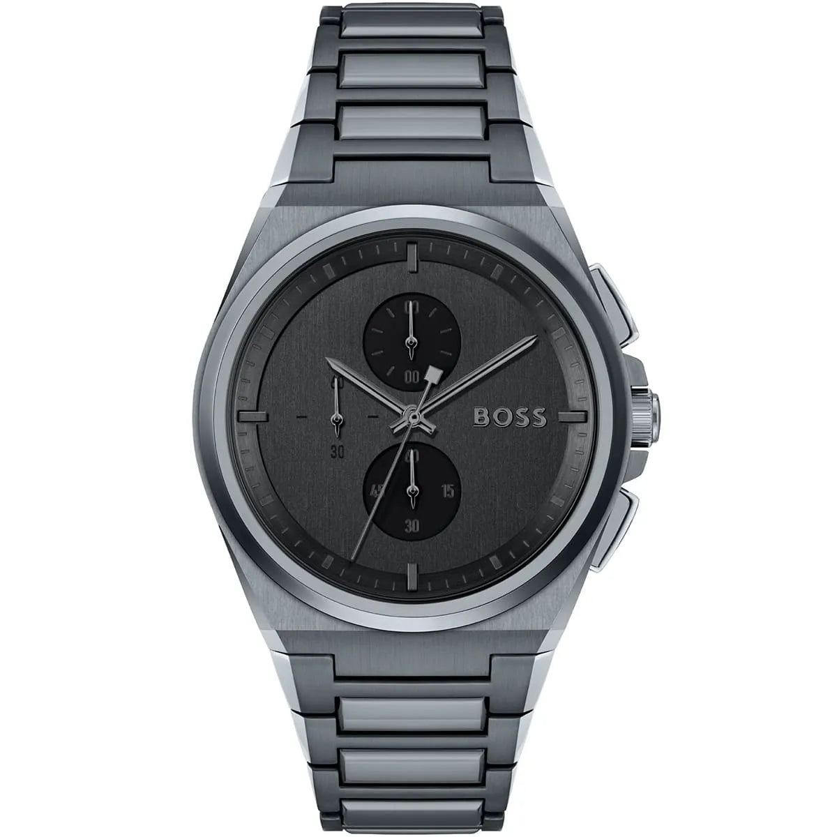 Hugo Boss Steer 1513996 Gray Ion-Plated Stainless Steel Gray Dial Men's Watch