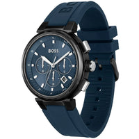 Hugo Boss Runner 1513998 Black Case Blue Dial Blue Rubber Men's Watch