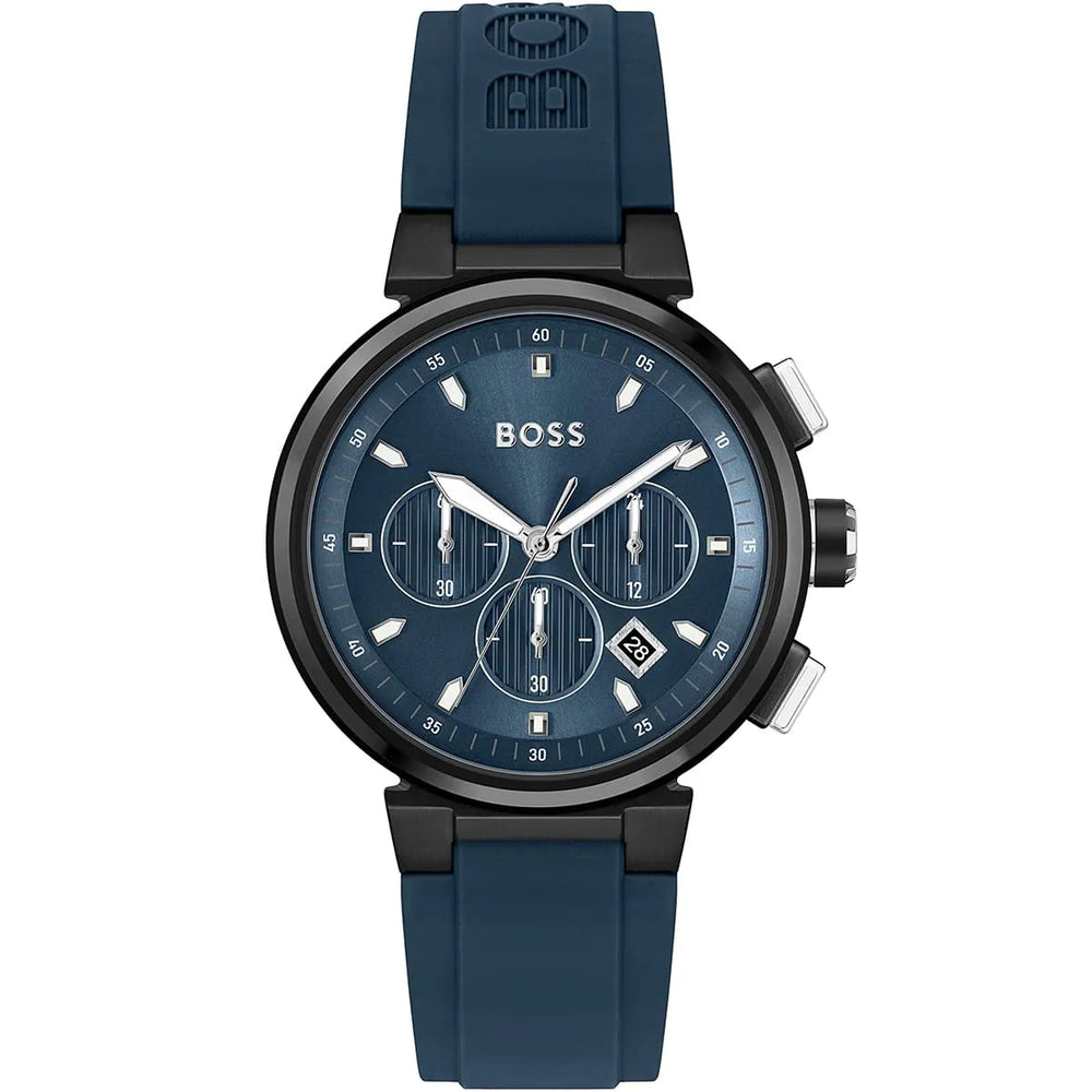 Hugo Boss Runner 1513998 Black Case Blue Dial Blue Rubber Men's Watch