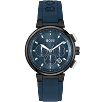 Hugo Boss Runner 1513998 Black Case Blue Dial Blue Rubber Men's Watch