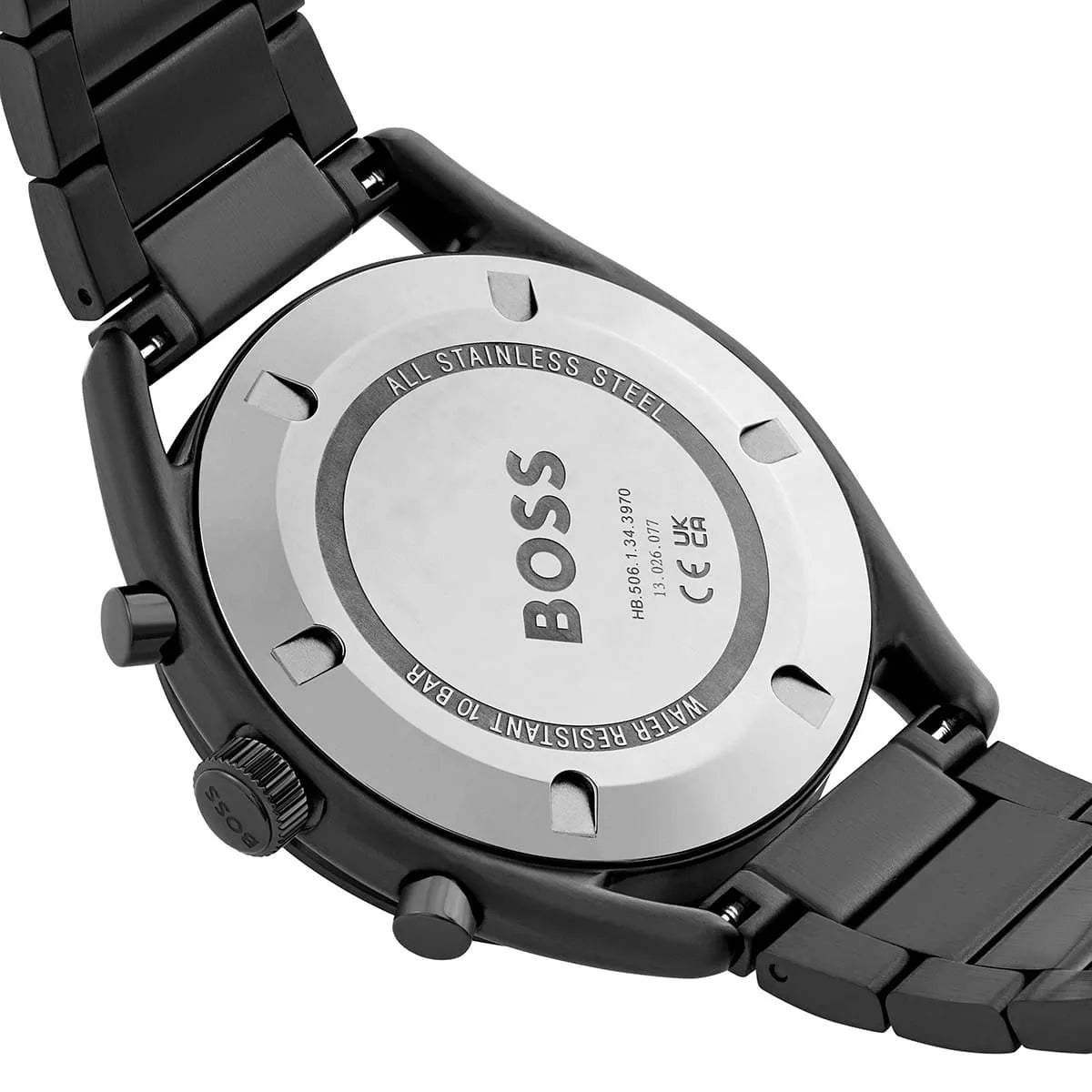 Hugo Boss Top 1514095 Black Ion-Plated Case Rose Gold Dial Black Metal Men's Watch