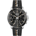 Hugo Boss Troper 1514121 Black Ion-Plated Case Black Dial Black Leather Men's Watch