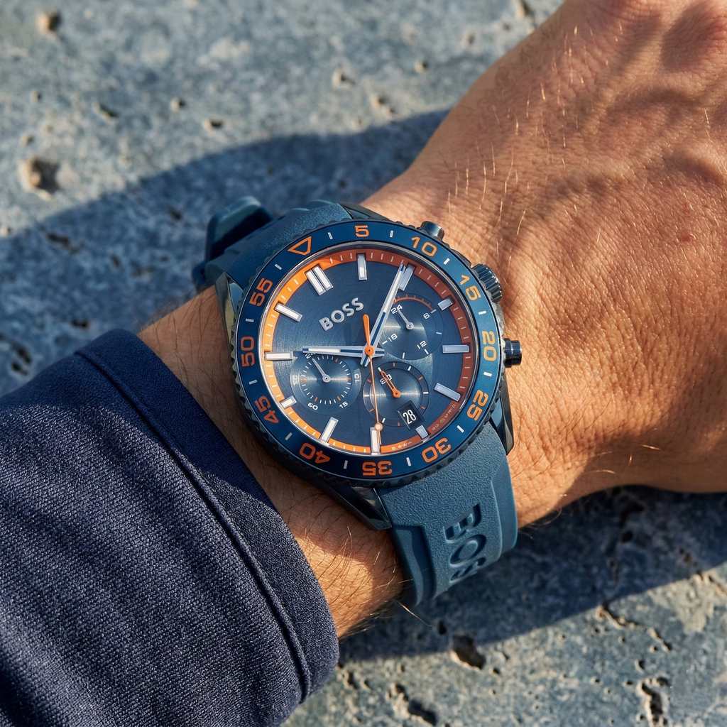 Hugo Boss Volane 1514142 Blue Case Blue Dial Blue Rubber Men's Watch