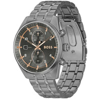 Hugo Boss Sky Traveller 1514153 Gray Ion-Plated Stainless Steel Gray Dial Men's Watch
