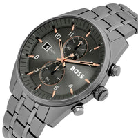 Hugo Boss Sky Traveller 1514153 Gray Ion-Plated Stainless Steel Gray Dial Men's Watch