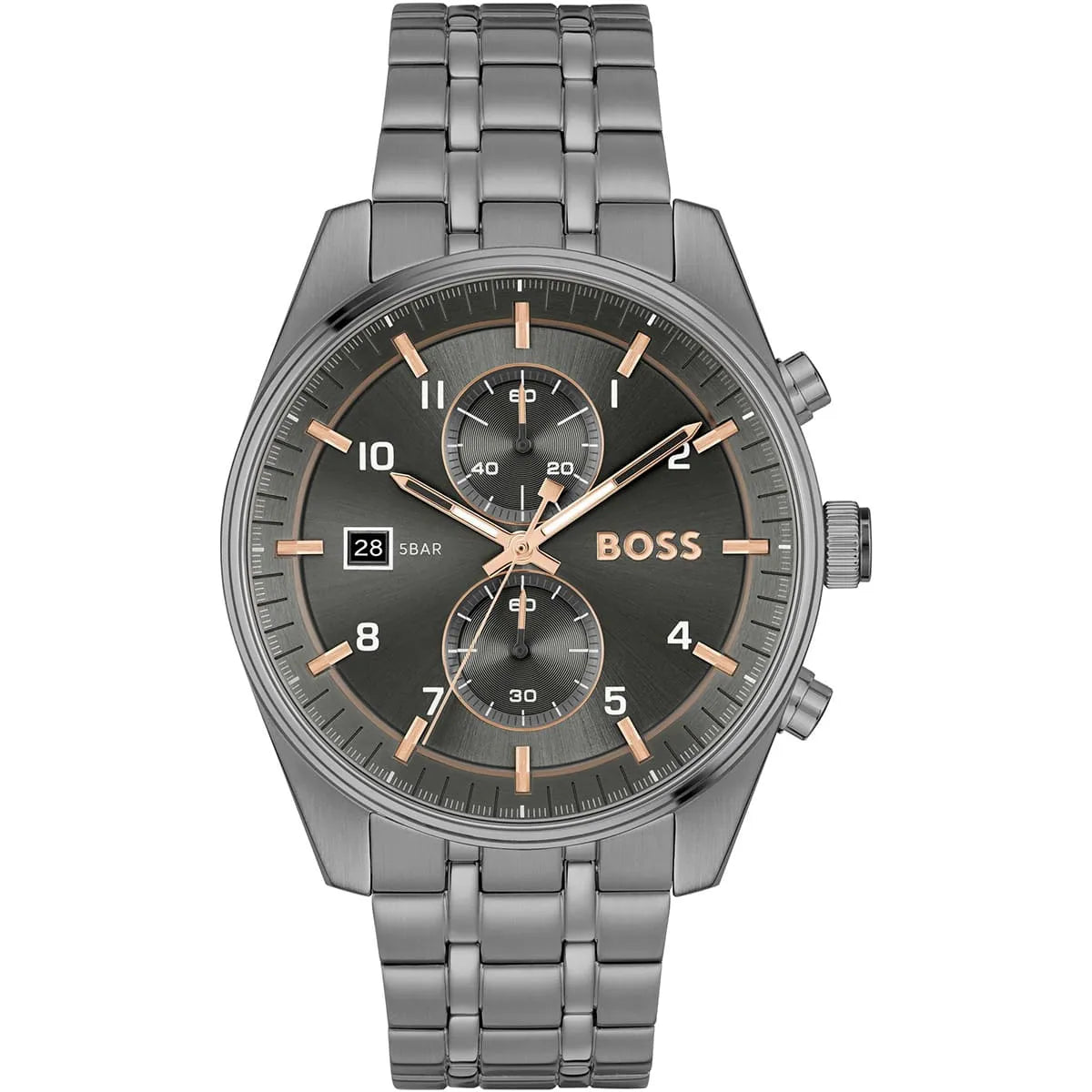 Hugo Boss Sky Traveller 1514153 Gray Ion-Plated Stainless Steel Gray Dial Men's Watch