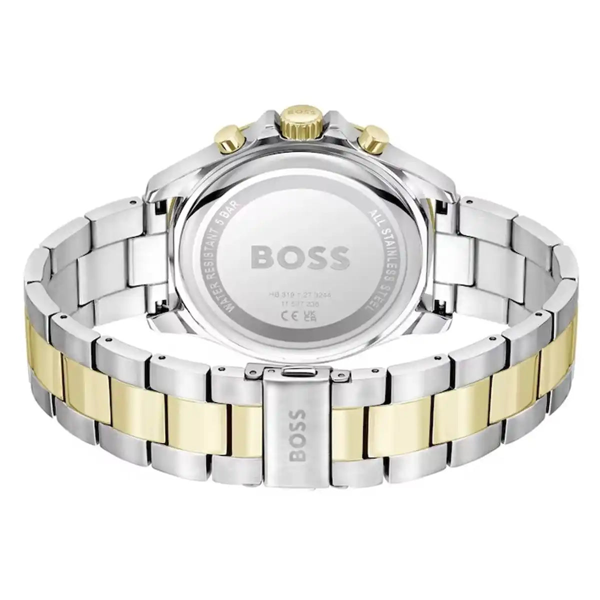 Hugo Boss Runner 1514154 Two-Tone Silver Gold Case Green Dial Men's Watch