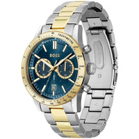 Hugo Boss Runner 1514163 Two-Tone Silver Gold Case Blue Dial Men's Watch