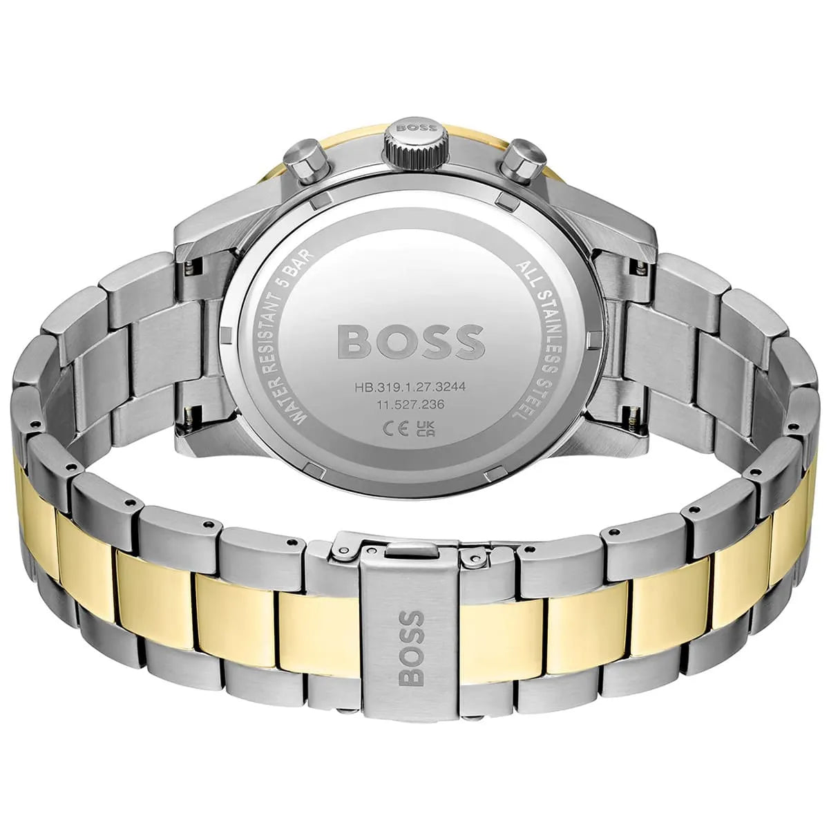 Hugo Boss Runner 1514163 Two-Tone Silver Gold Case Blue Dial Men's Watch