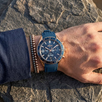 Hugo Boss Admiral 1514169 Chronograph Blue Dial Rose Gold-Tone Men's Watch