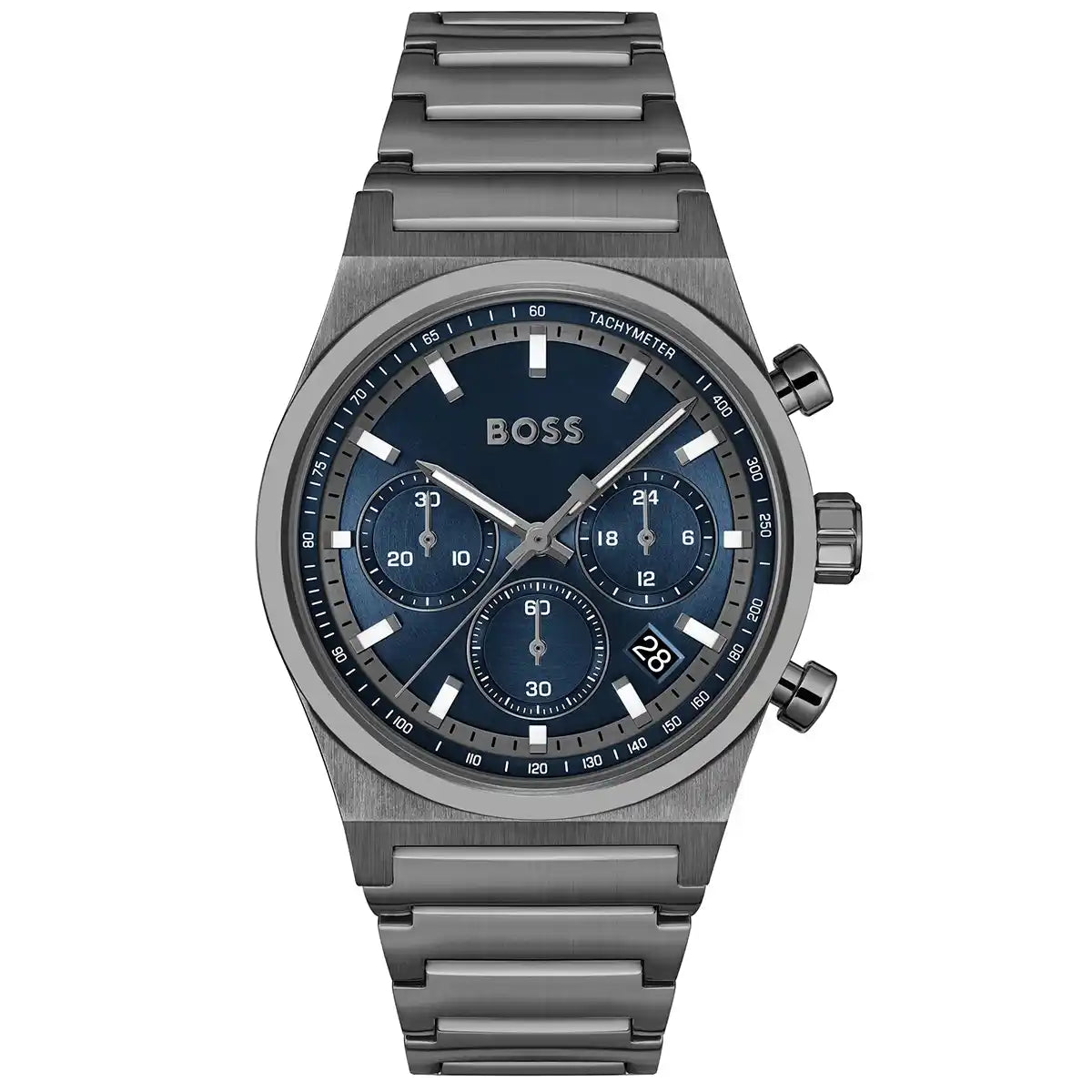 Hugo Boss Candor 1514223 Men's Grey Steel Watch with Blue Dial