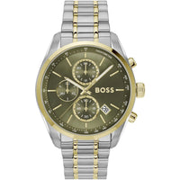 Hugo Boss Grand Prix 1514227 Green Dial Two-Tone Men's Chronograph Watch