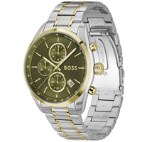 Hugo Boss Grand Prix 1514227 Green Dial Two-Tone Men's Chronograph Watch