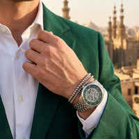Hugo Boss Principle 1514236 Automatic Skeleton Green Dial Silver Stainless Steel Men's Watch