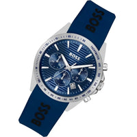Hugo Boss Strike 1514239 Chronograph Blue Dial Navy Blue Rubber Men's Watch