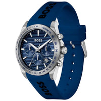 Hugo Boss Strike 1514239 Chronograph Blue Dial Navy Blue Rubber Men's Watch