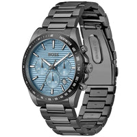 Hugo Boss Strike 1514242 Chronograph Light Blue Dial Gunmetal Stainless Steel Men's Watch